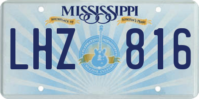 MS license plate LHZ816