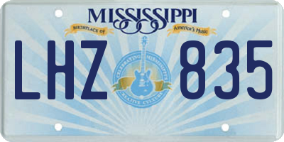 MS license plate LHZ835