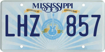 MS license plate LHZ857