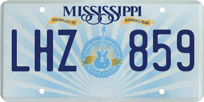 MS license plate LHZ859