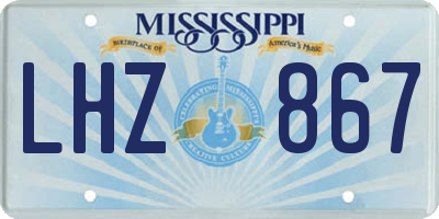 MS license plate LHZ867