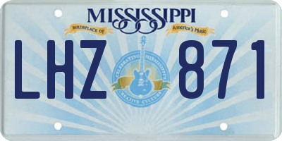 MS license plate LHZ871