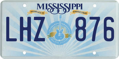 MS license plate LHZ876