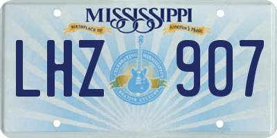 MS license plate LHZ907