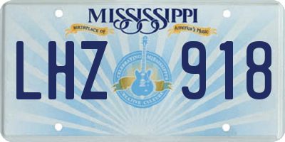 MS license plate LHZ918