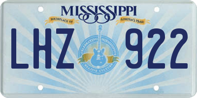 MS license plate LHZ922