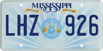 MS license plate LHZ926