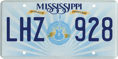MS license plate LHZ928