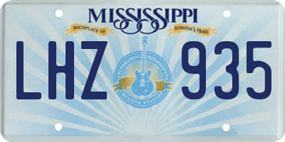 MS license plate LHZ935