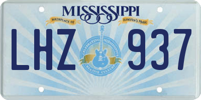 MS license plate LHZ937
