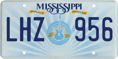 MS license plate LHZ956