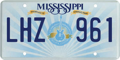 MS license plate LHZ961