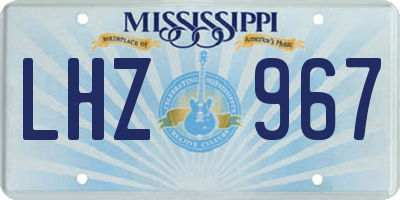MS license plate LHZ967