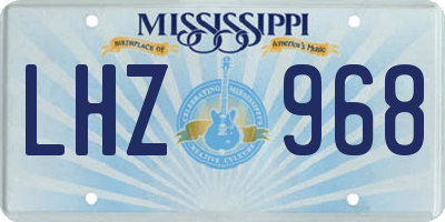 MS license plate LHZ968