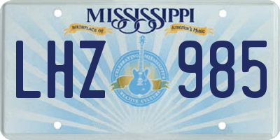 MS license plate LHZ985