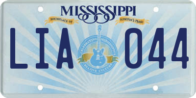 MS license plate LIA044