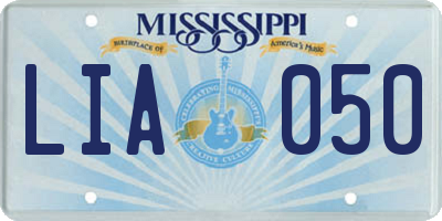MS license plate LIA050