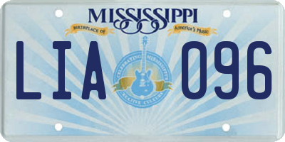 MS license plate LIA096