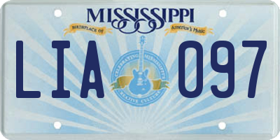 MS license plate LIA097