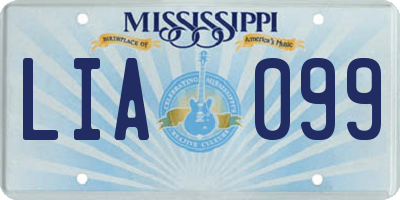 MS license plate LIA099