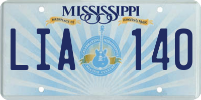 MS license plate LIA140