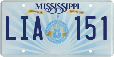 MS license plate LIA151