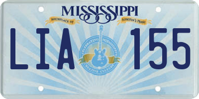 MS license plate LIA155