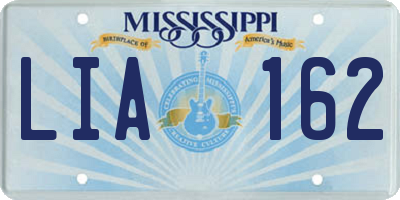 MS license plate LIA162