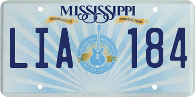 MS license plate LIA184
