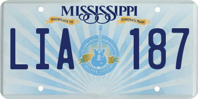 MS license plate LIA187