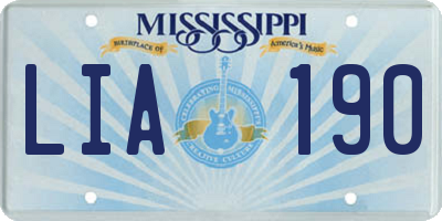 MS license plate LIA190