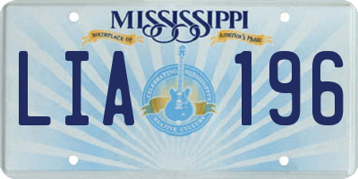 MS license plate LIA196