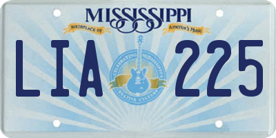 MS license plate LIA225