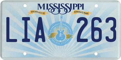 MS license plate LIA263