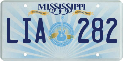 MS license plate LIA282