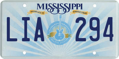 MS license plate LIA294