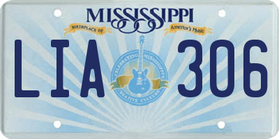 MS license plate LIA306