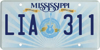 MS license plate LIA311