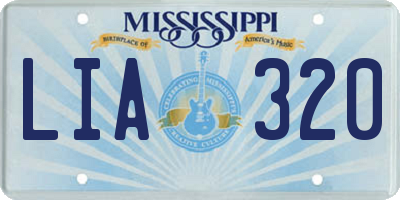 MS license plate LIA320