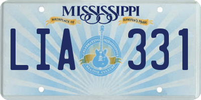 MS license plate LIA331