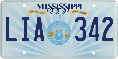 MS license plate LIA342