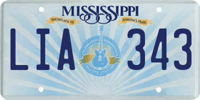 MS license plate LIA343