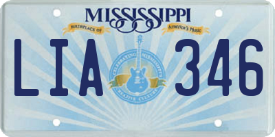 MS license plate LIA346