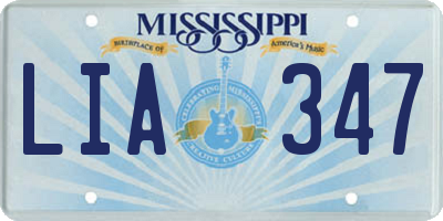 MS license plate LIA347