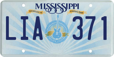 MS license plate LIA371