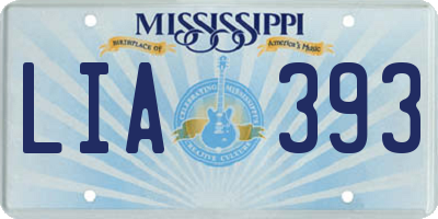 MS license plate LIA393