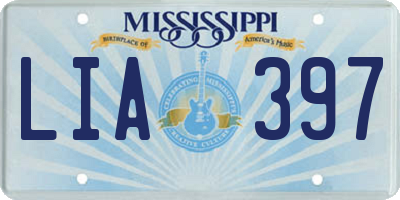MS license plate LIA397