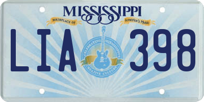 MS license plate LIA398