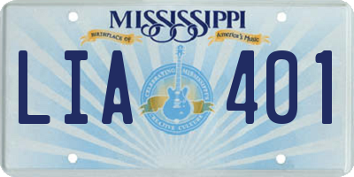 MS license plate LIA401