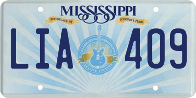 MS license plate LIA409